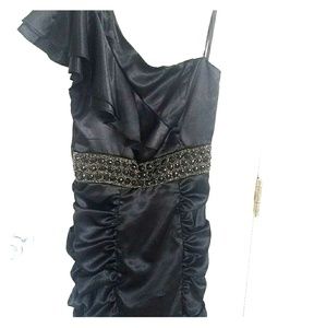 XOXO Black Silk Dress